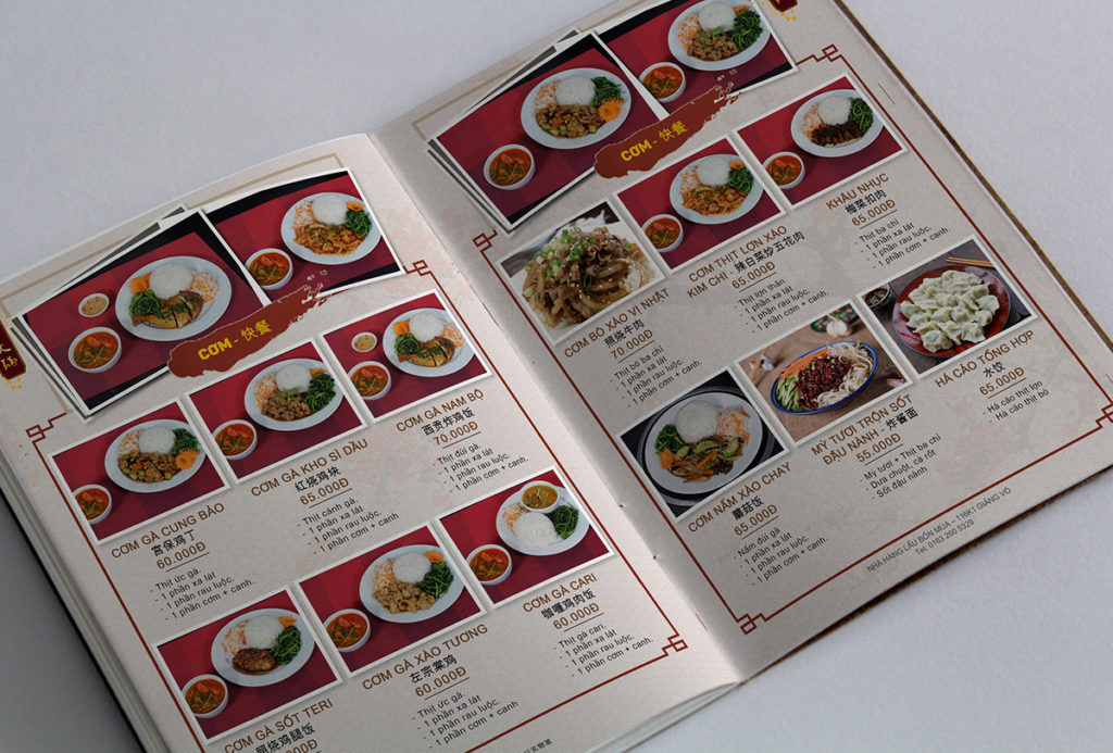 Dịch vụ thiết kế menu giá rẻ tại Hà Nội 1 Menu nhà hàng cơm gà